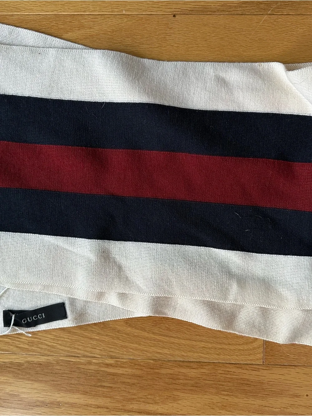 Vintage Gucci Cashmere Wool Striped Scarf & Hat Set